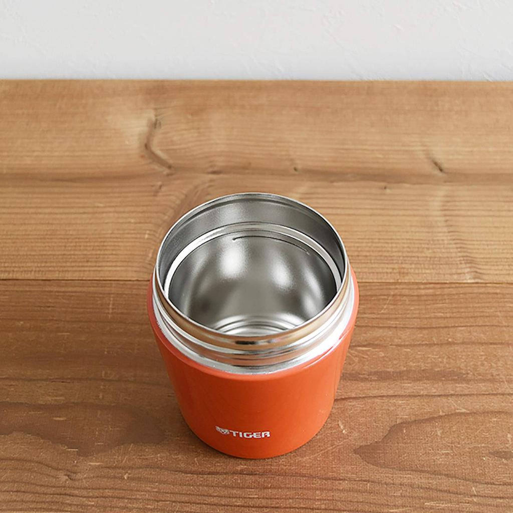 Tiger Vacuum Insulated Soup Jar, 250ml, for Lunch Boxes, Wide Mouth, Round Bottom, Chili Red, MCL-B025-RC