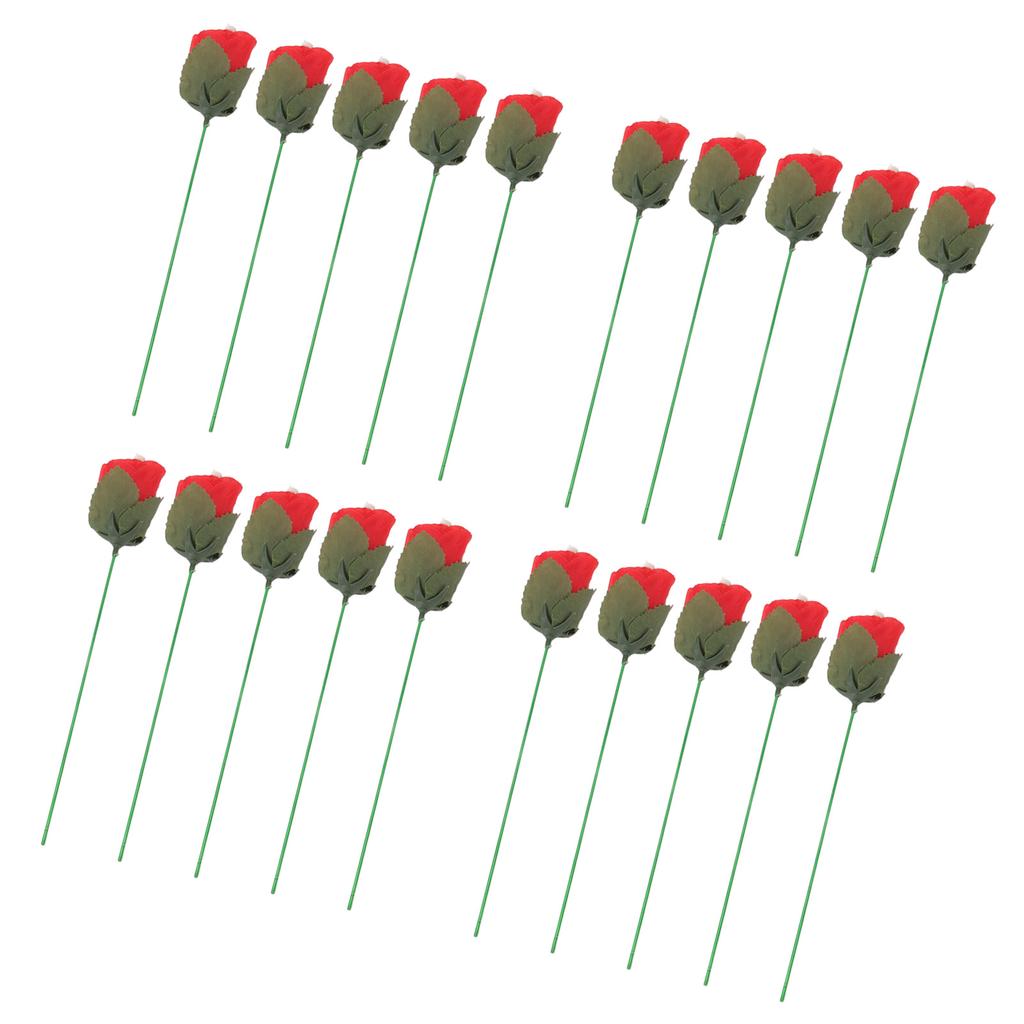 20 Adet Alev Çıkan Gül Zarif Çiçek Gül Hileleri Oyuncaklar Profesyonel Sihirbaz Aksesuarları için