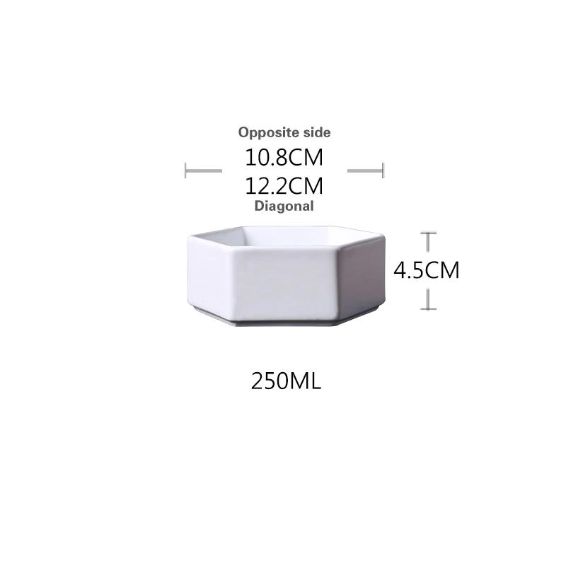 Fashion restaurant dishes Special Cold Dishes Ceramic snack platter Hexagonal bowl Hexagonal platter Snacks New Chinese Bowl