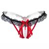 Sexy G-string T Panties Female Underwear Lace Thongs Women's Pants Sexy Pearl Panties Erotic  Women Crotchless Panties Plus Size