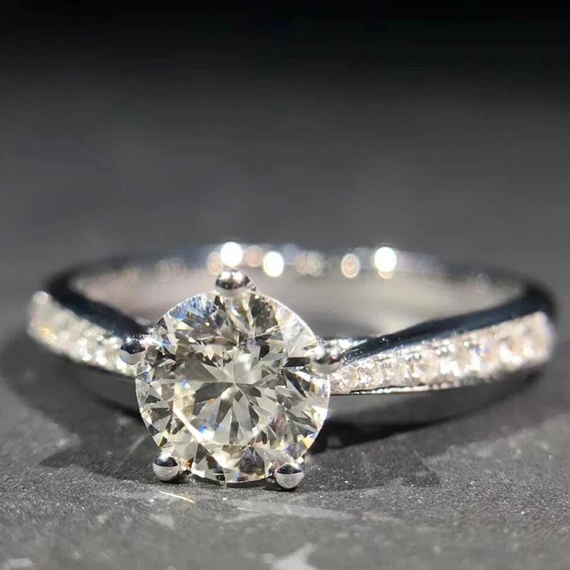 New Trendy Wedding Rings For Women Luxury Cubic Zirconia Crystal Temperament Elegant Engagement Band Jewelry Bulk