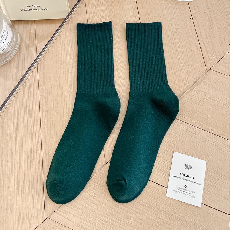 Bunte Damen Baumwoll Kniehohe Tanzsocken: Macaron Bonbonfarbe, Wadenlang, Japanischer Stil