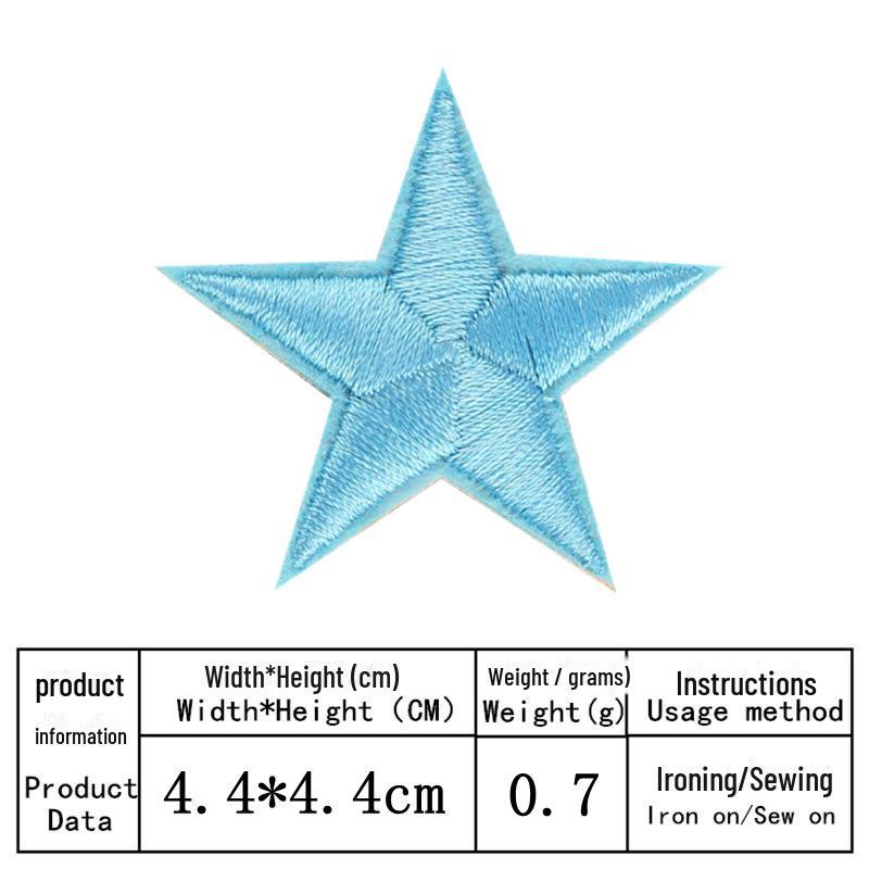 Stoffabzeichen mit fünfzackigem Stern-Stickerei