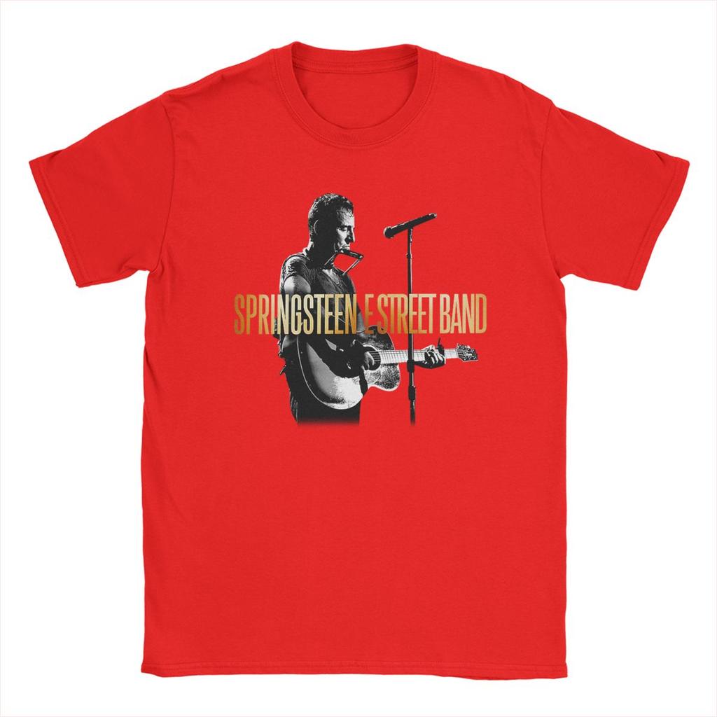 Men T-Shirts Bruces The E Street Band Springsteens Fashion 100% Cotton Tees Short Sleeve T Shirt Crew Neck Clothing Big Size