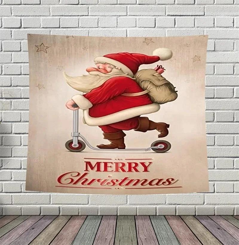 Christmas Cute Cartoon Tapestry Living Room Sofa Home Decoration Christmas Gift