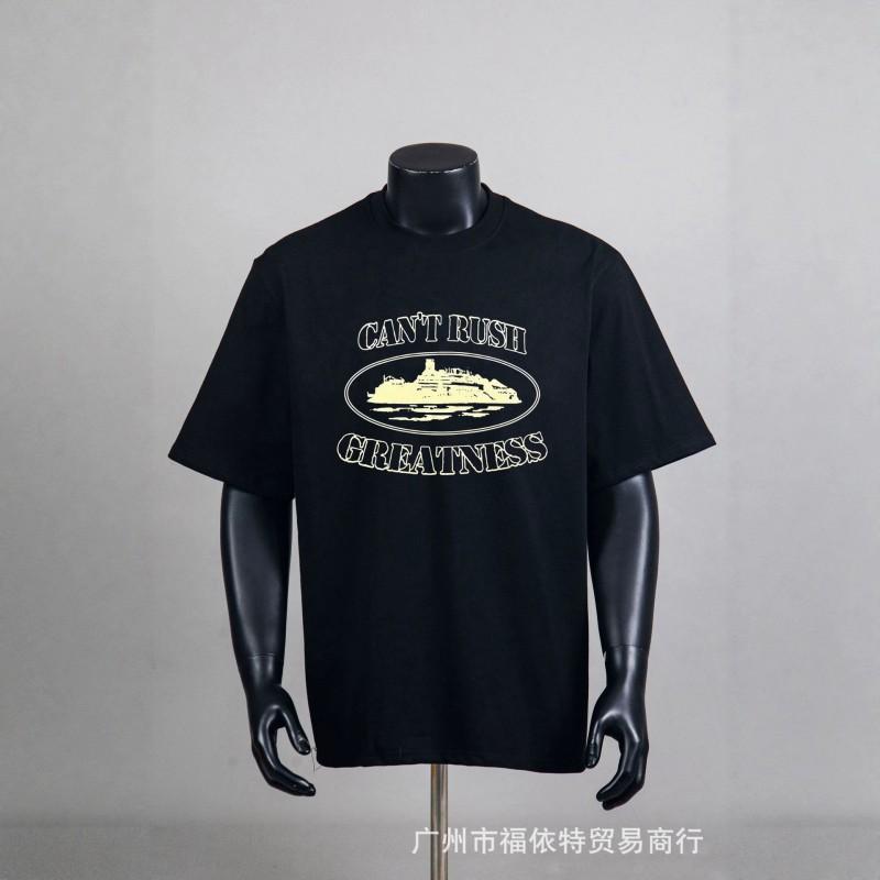 Corteiz Alcatraz Vintage Print T-Shirt Herren Damen Streetwear Lockerer Schnitt Kurzarm Tee