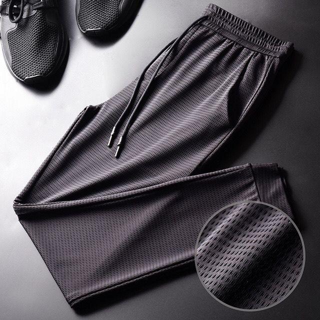 Summer Ice Silk Men's Sports and Leisure Pants Thin Pants Loose Mesh Stretch