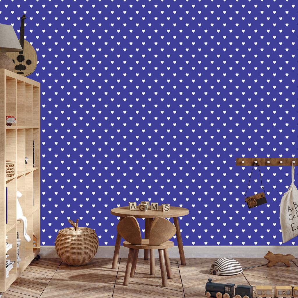 Blue and White Hearts Wallpaper 50x1000