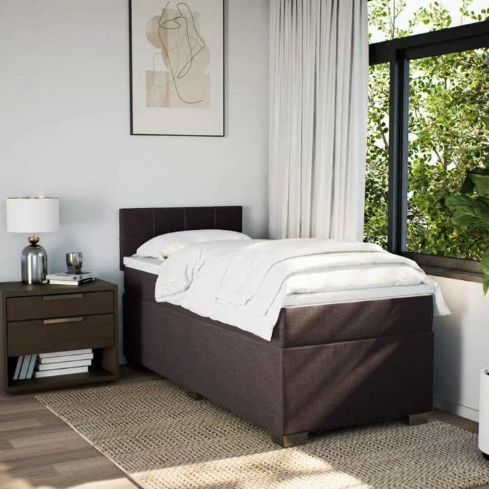 Exclusive House - Slatted Bed Base with Mattress Dark Brown 80x200 Cm