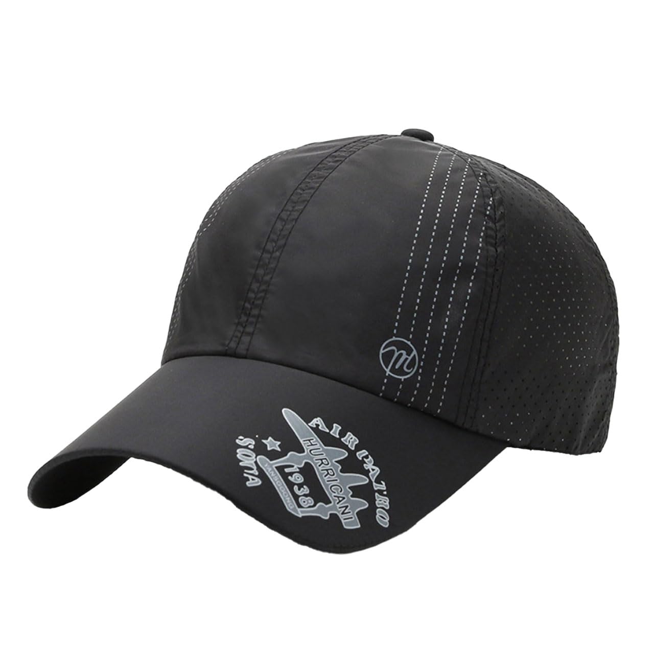 

CZA091 [White Fang] Cap, Hat, Outdoor, Running, Sports, Casual, Simple, Men s, (Black) чорний