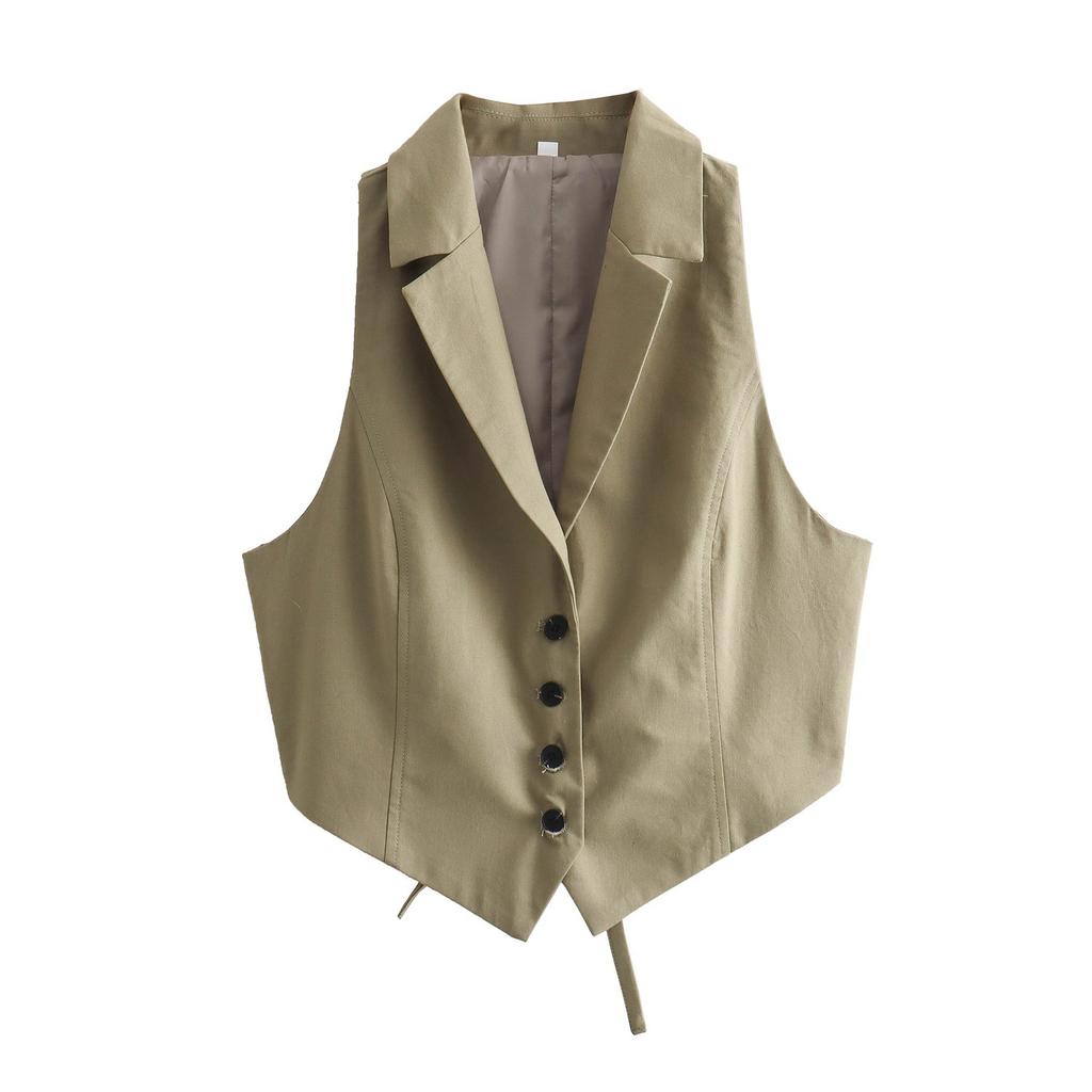 European and American women's clothing INS Internet celebrity explosion back opening design vest