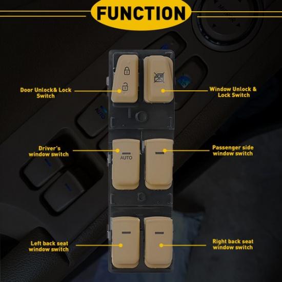 Master Power Window Switch for Hyundai 2011-2015 Sonata Front Left