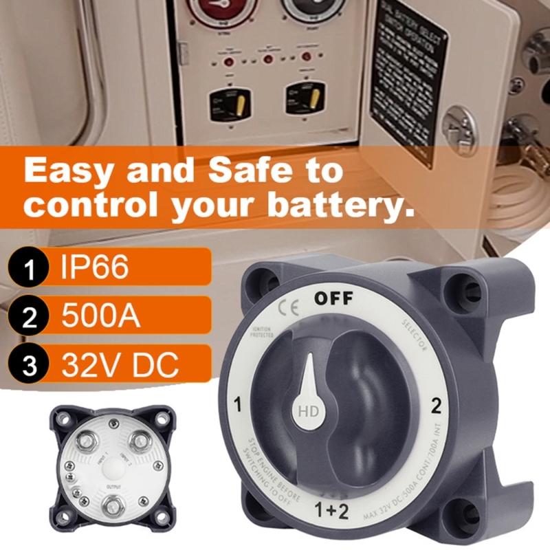 4 Position Battery Switches Marine Battery Control Solution Waterproof Battery Disconnect Switches 4 Position Control