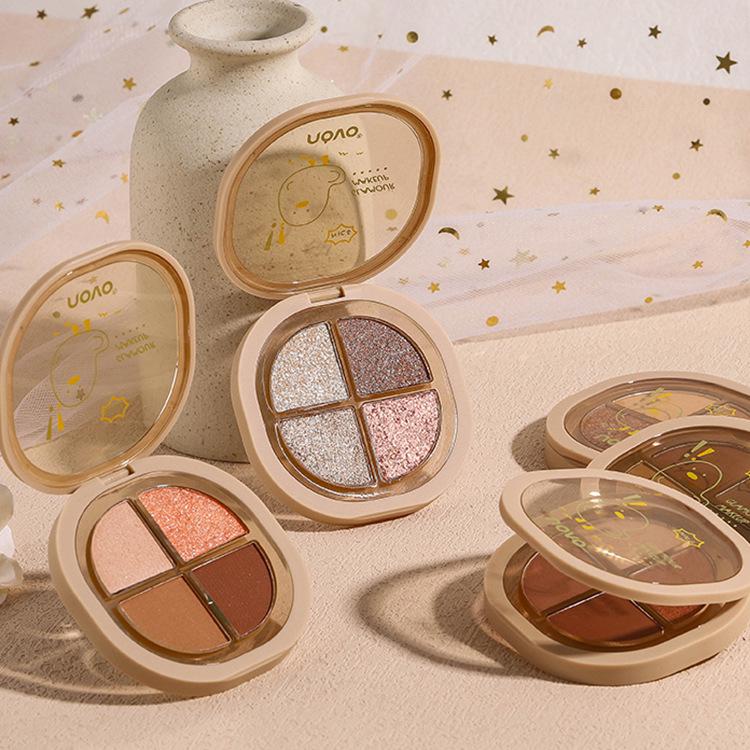 New Four-Color Eyeshadow Palette: Pearlescent, Matte & Fine Shimmer, Waterproof, Sweatproof, Smudge-Proof, Highly Pigmented & Easy To Apply