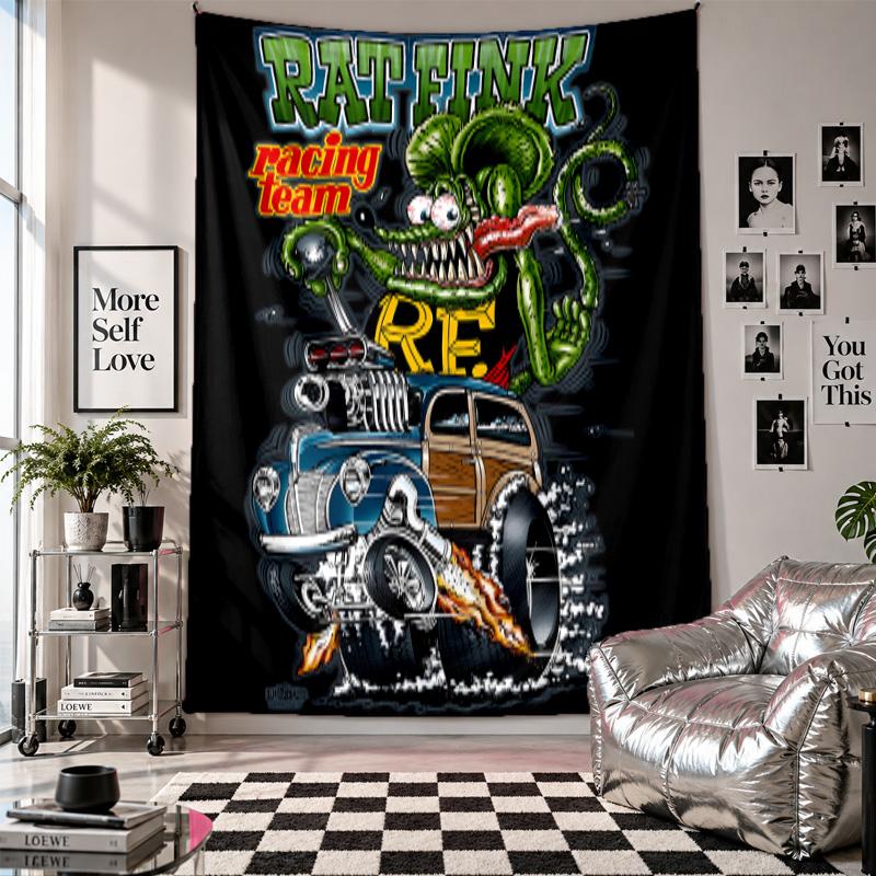 Wall TapestryRat Fink Art Hanging Cloth Decorative Background Cover for Room Decoration