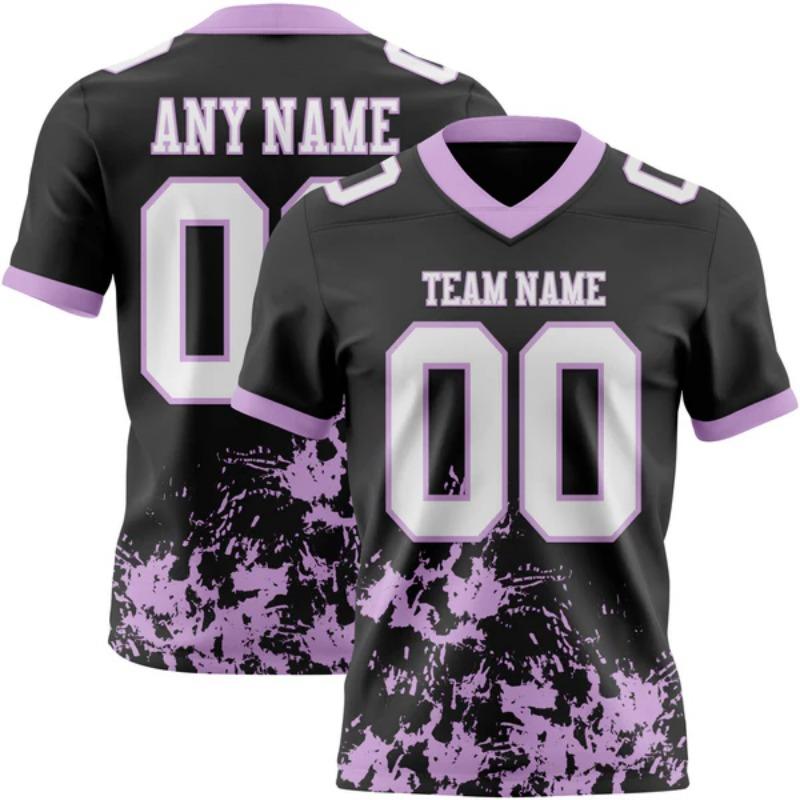 Custom Graffiti Style American Football Jersey Personalized Diy Team Name Number V Neck Breathable Sport Uniform For Men Women