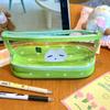 Transparent High Capacity Pencil Case Minimalist Style Student Pencil Pouch Multi Layer Cartoon Stationery Storage Bag