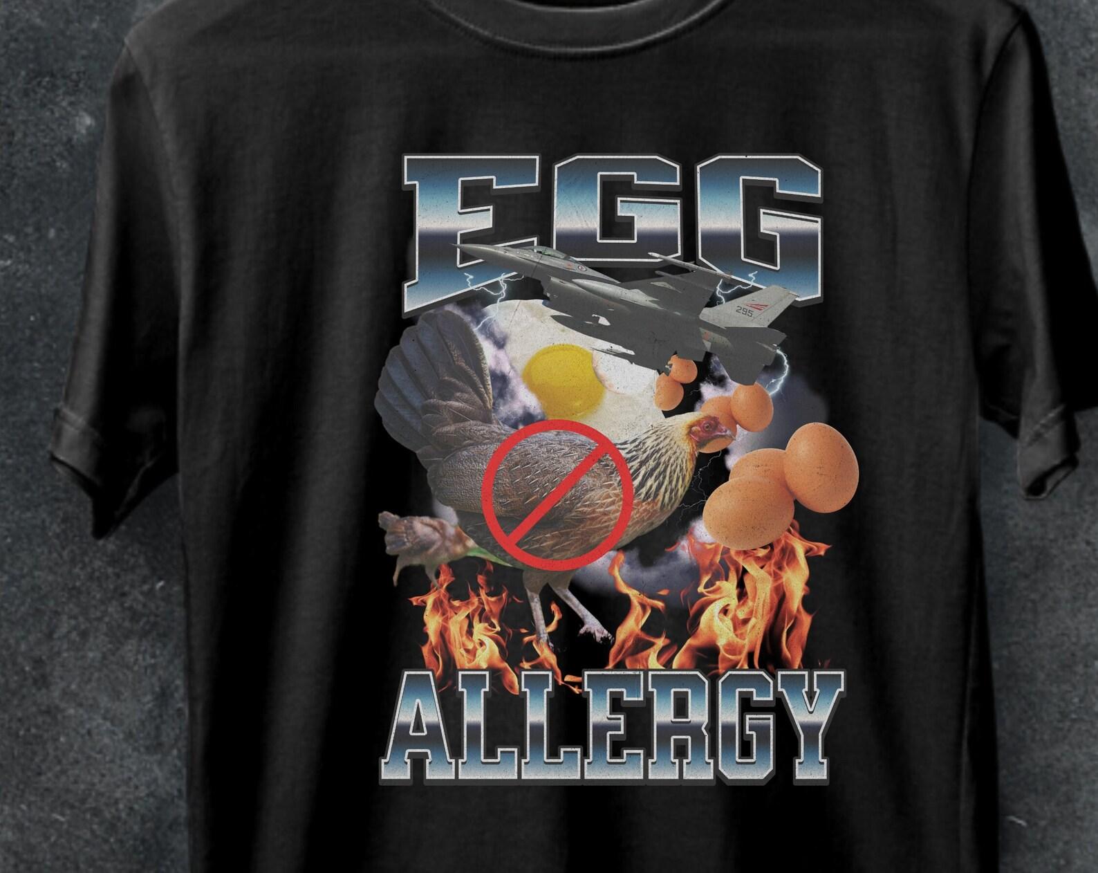 Funny Egg Allergy T-Shirt, Egg-Free Graphic Tee M