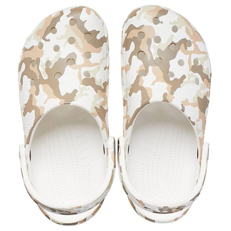 Crocs Classic Clog Camouflage Printing Beach Sandals White Camouflage Unisex