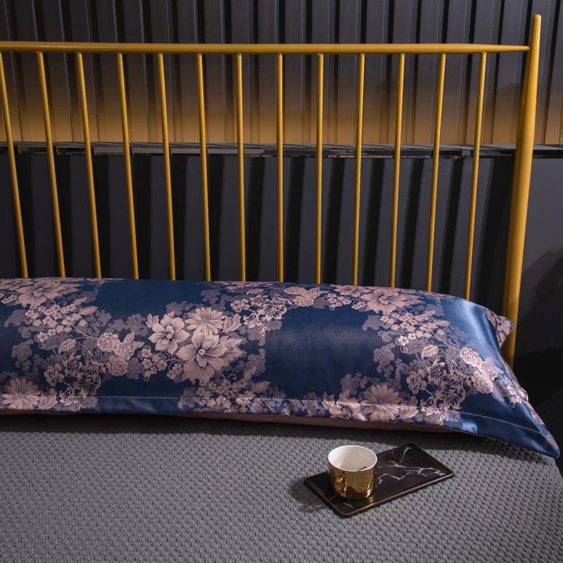 1pc Jacquard Long Pillowcase Solid Color Pillow Case Cover Cool faux-silk Body Pillow Cover