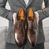 fashion Fashion Pointed Handmade Shoes New Business Casual Leather Derby Shoes for Men's British Lace up Cowhide Formal Wedding Shoes
