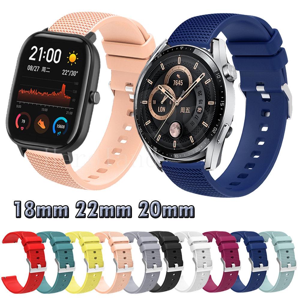 18mm 20mm 22mm Watchband For Huami Amazfit BIP U S / GTS 2 3 WatchStrap Silicone Bracelet For Huawei Watch GT 3 2 46mm 42mm Band