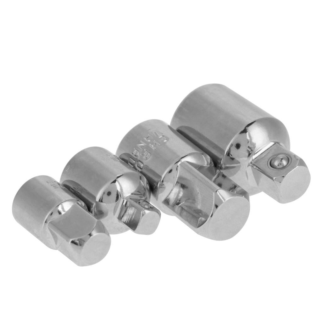 4Pcs Silver     Steel Socket Adapter Reducers 1Celsius2 , 3Celsius8 , 1Celsius4  Wrench Adapter