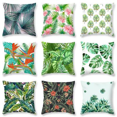 Rainforest Tropical Plant Leaf Print Pattern Cushion Cover Home Living Room Sofa Decoration Square Polyester Pillow Pillow Cover