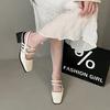 Women Summer Thick Heel Retro Style Sandals Ladies Square Toe Elegant Party Shoes