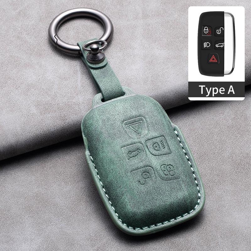Fit For Land Rover Range Rover Sport Evoque Freelander Fit For Jaguar Xf Xj Xe Xjl Xf Genuine Leather Auto Smart Key Fob Case Key Ring Auto