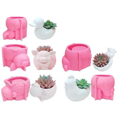 Animal Shaped Silicone Molds Succulents Planter Molds Cement Clay Mould for Epoxy Resin Candle Holder Home Decoration