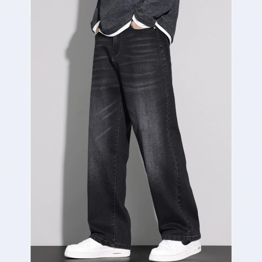 Men's Summer and Autumn New American Trend Loose and Comfortable Casual Button-up Straight Casual Jeans