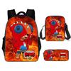 Kuromi Horror Smile Game Brawl Stars Vintage Backpack Set of 3, Multi-Functional Large Capacity School Bag Accessories