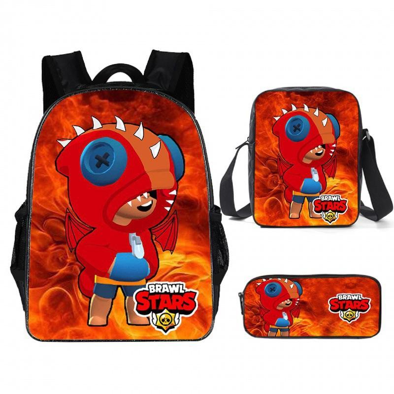 Kuromi Horror Smile Game Brawl Stars Vintage Backpack Set of 3, Multi-Functional Large Capacity School Bag Accessories