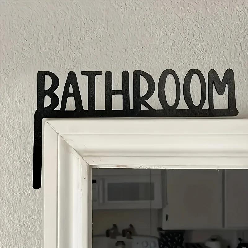 metal bathroom sign wall hanging-bathroom door frame corner sign - used for home decoration  above the door indoor wall hanging