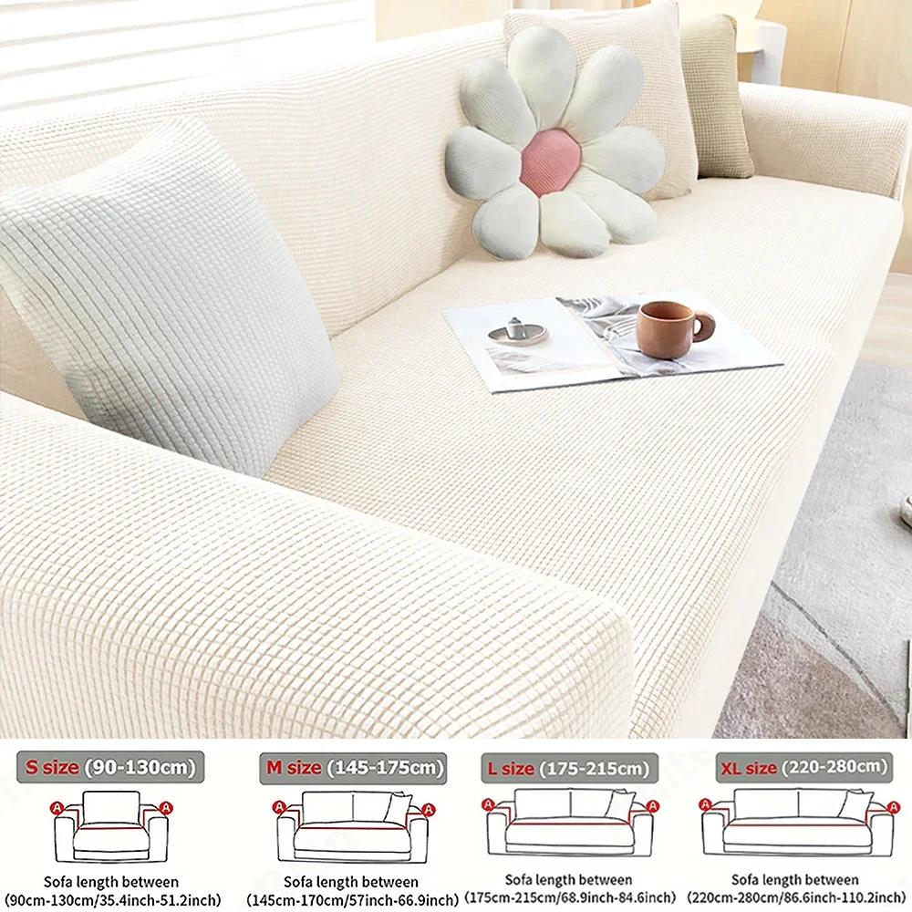 Jacquard Elastische Sofabezug Heimdekoration Stretch Couchhülle für Wohnzimmer Vollabdeckung Sessel Ecke Überwurf S/M/L/XL Größe