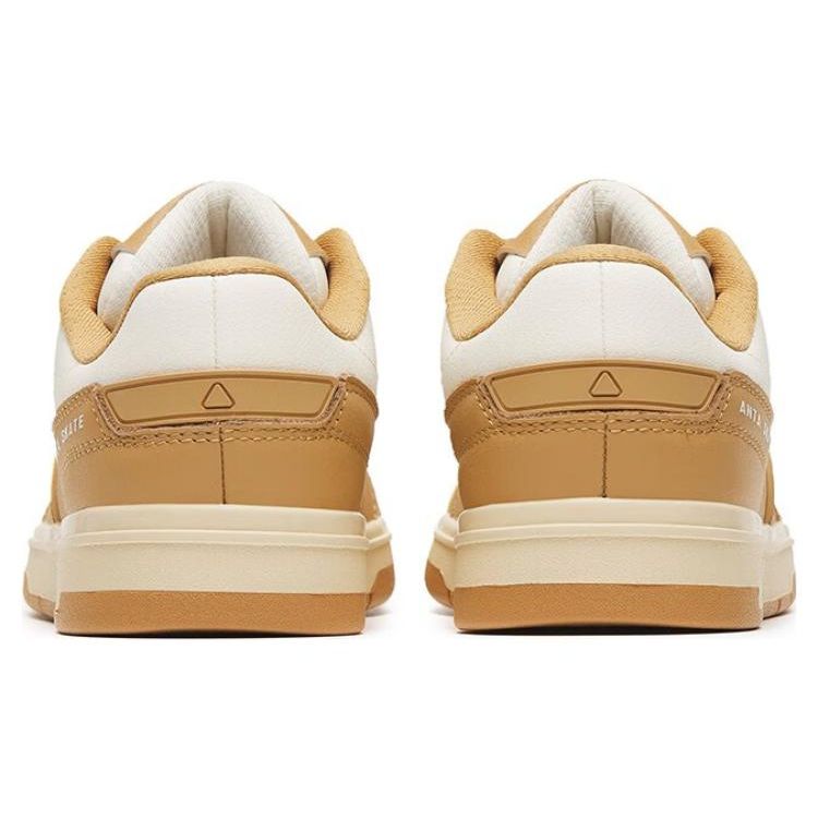 Anta Aoyu Non-Slip Wear-Resistant Low-Top Skate Shoes Women Sneakers White Brown 122248026-2