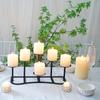 6 Heads Fireplace Candle Holder for Flameless or Wax Pillar Candles-black Candle Display Stand for Table Centerpieces Wedding Party