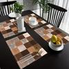 4/6/8/10PC Vintage Plaid Placemats Brown Rice Waterproof Restaurant Cafe Picnic Linen American Country Style