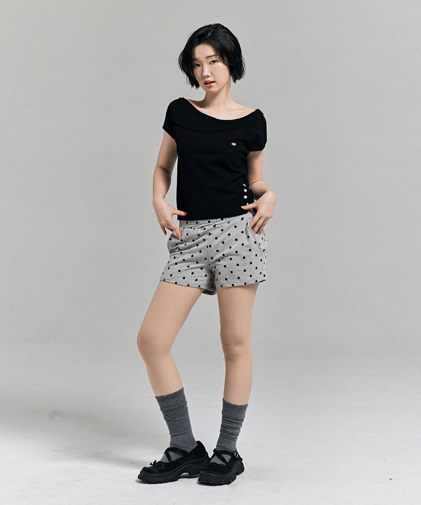 AWESOME STUDIO Dot Pattern Star Pants Melange Gray