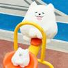 Cute Puppy Stuffed Dog Keychain Soft Pillow Dog Plush Toy Samoyed Plush Doll  Car Key Accessories