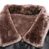 Herbst- und Winterpelz integrierte PU-Lederjacke Herren-Pelzkragenmantel plus samtverdickte Lederjacke Herrenstil
