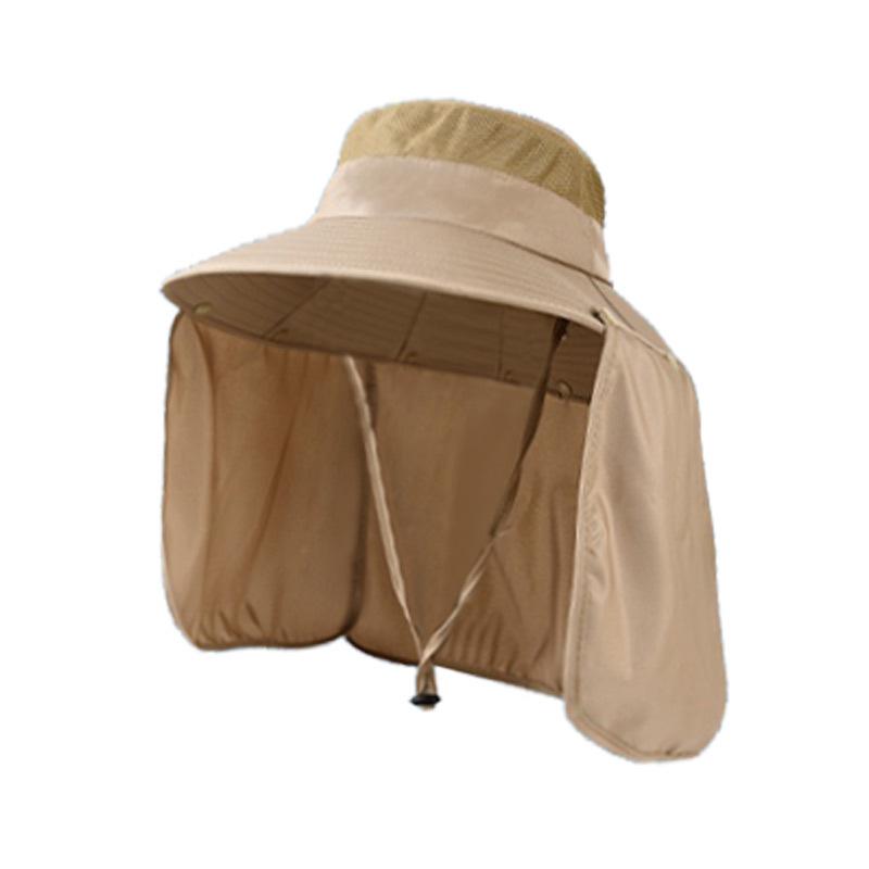 Men's and Women's Summer Big Brim Sun Hat Outdoor UV Protection Neck Sun Hat Seaside Face Hat