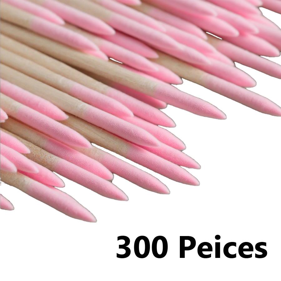 100/200/300 ks oboustranných vatových tyčinek s jemnými špičatými konci pro nail art, make-up, korekci oční linky, kosmetické nástroje
