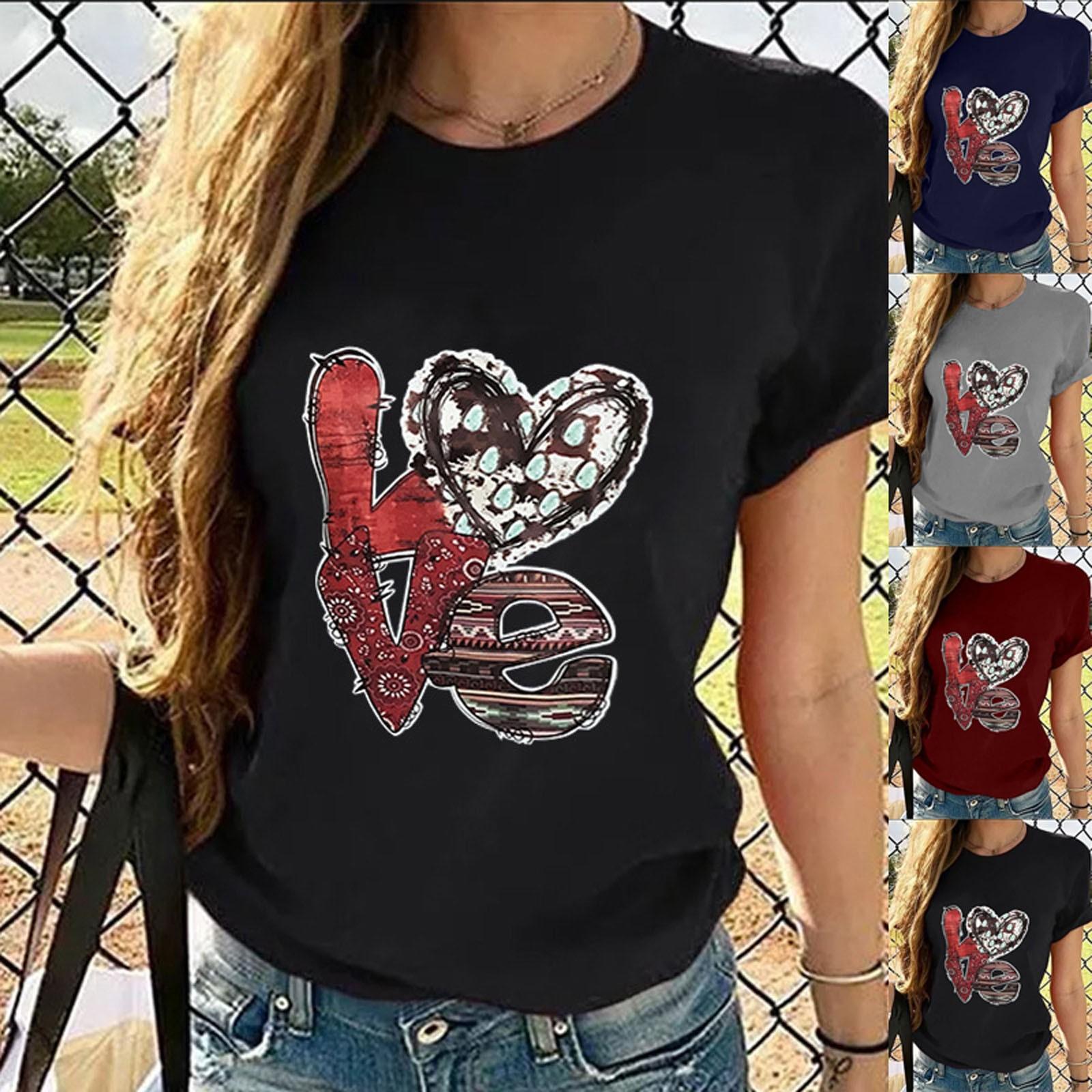 

Женская летняя 2022 повседневная футболка с коротким рукавом и круглым вырезом с принтом, топы, блузка