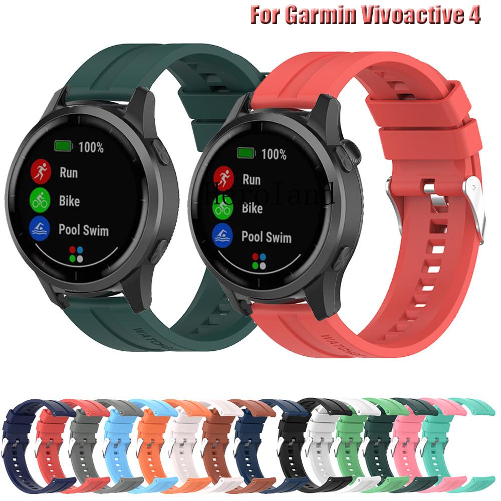 22MM Silicone WatchBand Strap For Garmin Vivoactive 4 / Forerunner 745 Smart Wristband for Amazfit GTR 47mm Bracelet WirstStrap