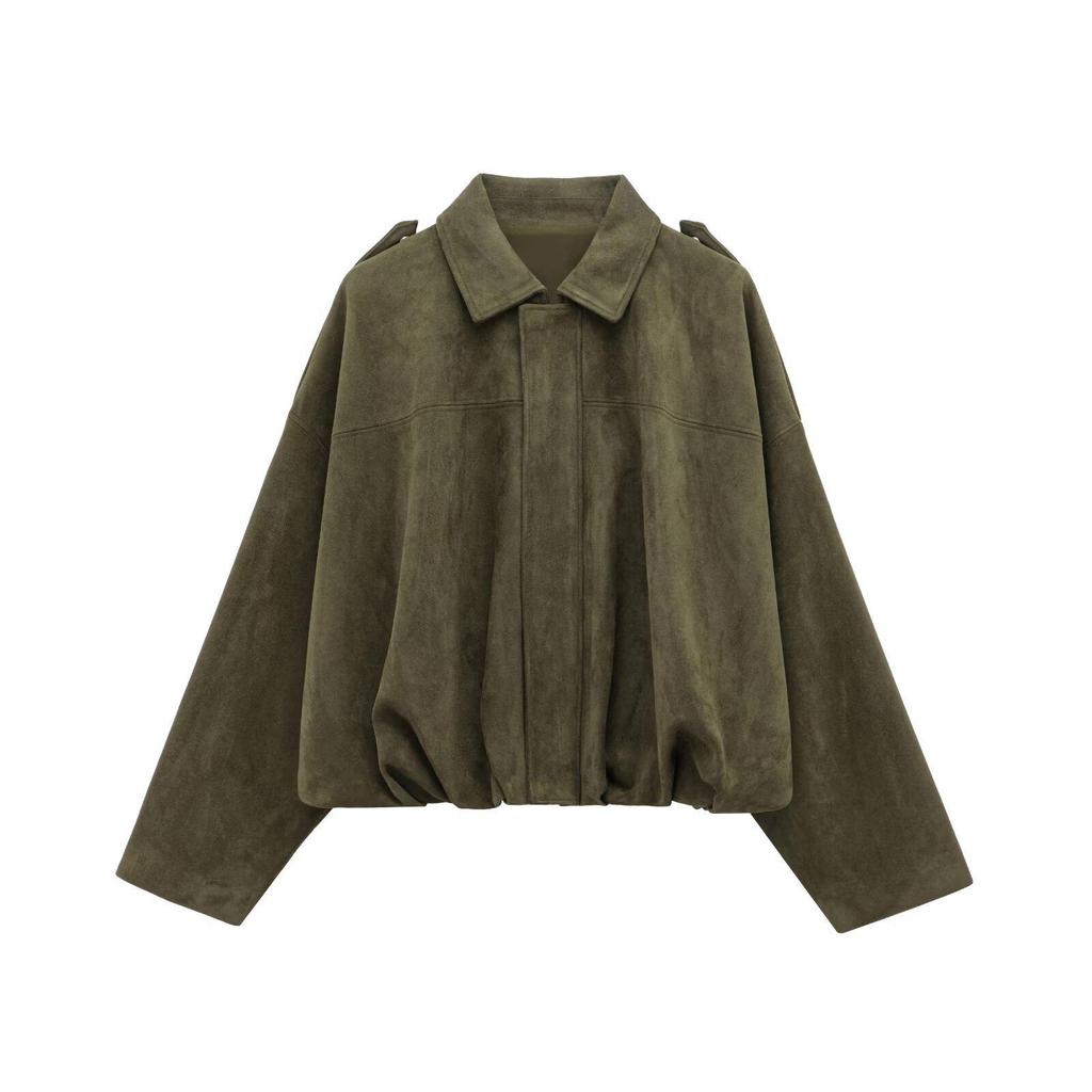 TAOP&ZA Women's Suede Bomber Jacket - Summer Commute Fashion