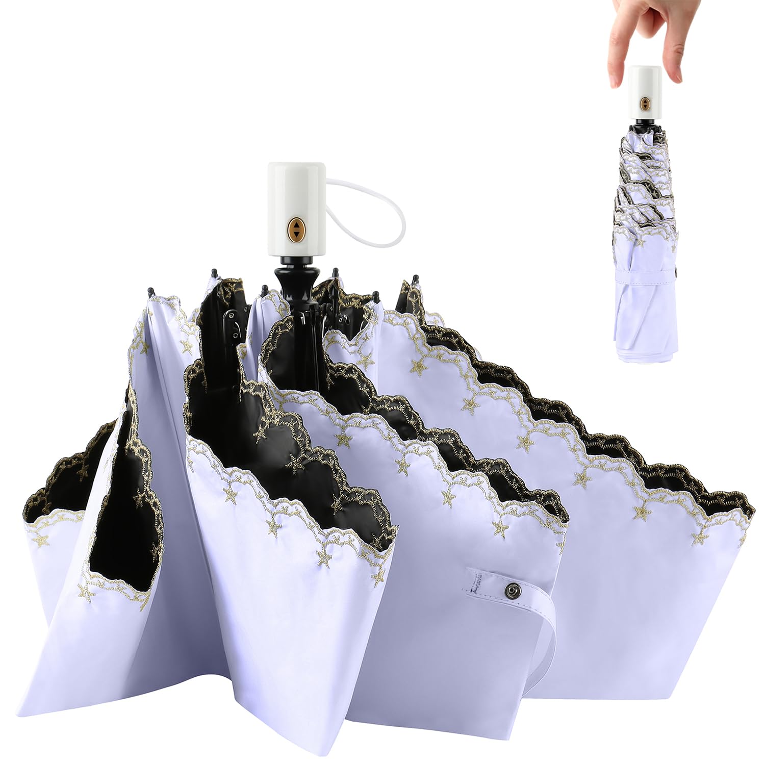 

Складной УФ Автоматическое Открытие и Легкий Теплоотражающий Складной Для Солнца и УФ 6 Ветрозащитный и Водоотталкивающий Узор Звезд Дневной Подарок Зонт, Прочный, Легкий, фиолетовый