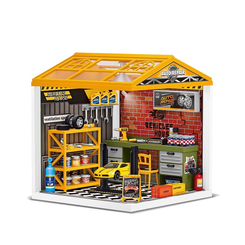 Fai da te Artigianato per Bambini Casa delle Bambole Illuminazione Blocchi da Costruzione Assemblaggio Scena Miniature Giocattoli Casa delle Bambole per Bambini Regali Decorazioni per la Casa