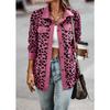 Women S Corduroy Leopard Print Button Long Sleeve Jacket